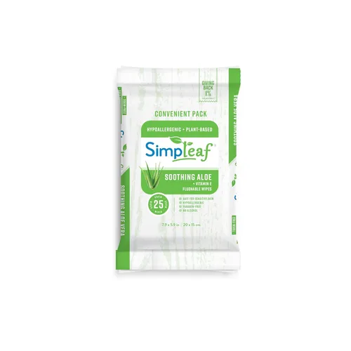 Miniatura 2 de Simpleaf Toallitas húmedas desechables de aloe vera, ecológicas, sin parabenos ni alcohol, hipoalergénicas y seguras para pieles sensibles, fórmula
