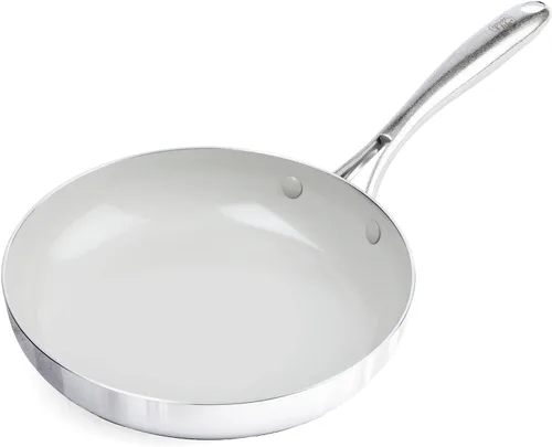 Miniatura 13 de GreenLife Sartén antiadherente de cerámica saludable de acero inoxidable de tres capas, de 8 pulgadas, sin PFAS, multicapa, inducción, apto
