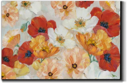 Miniatura 11 de Lienzo de arte de pared de paisaje abstracto con flores y bosque moderno, cuadros de arte para decoración de sala de estar, cocina, baño, oficina