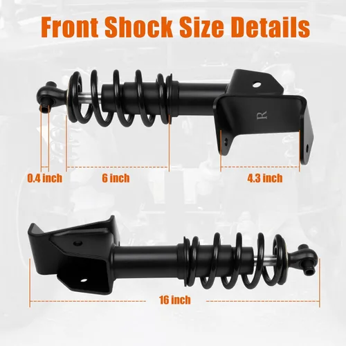 Miniatura 3 de Juego de amortiguadores delanteros Yamaha para carritos de golf Yamaha G29 Drive 2007-2016 para lado del pasajero y del conductor OEM Negro