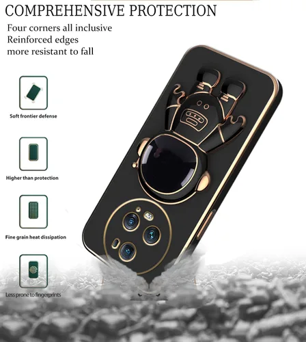 Miniatura 5 de Compatible con Honor Magic 5 Pro Funda con chapado creativo de astronauta de dibujos animados rosa, funda para teléfono Honor Magic 5 Pro, funda