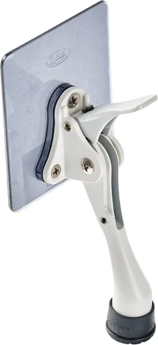 Miniatura 8 de HOME&I Tope de puerta abatible de 4 pulgadas con placa de montaje autoadhesiva grande, tope de puerta ajustable resistente, soporte de puerta Níquel
