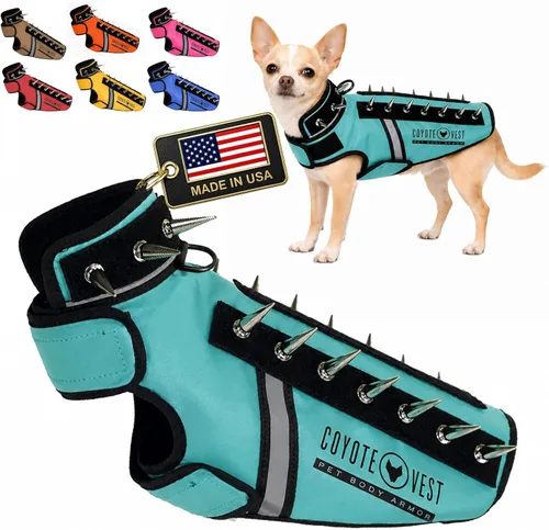 Miniatura 37 de CoyoteVest SpikeVest - Chaleco de arnés para perro, accesorios reflectantes para perros con púas para proteger a tu mascota de ataques de Raptor