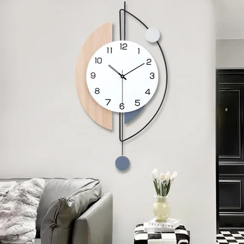 Miniatura 7 de Dankeit Reloj de Pared, Relojes de Pared Decorativos Grandes con Péndulo, Funciona con Pilas, Reloj de Pared de Cuarzo de Calidad Silenciosa