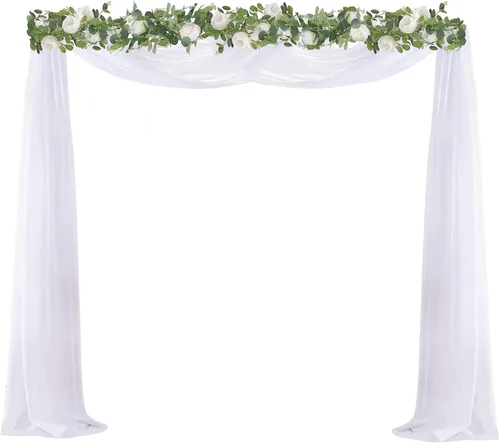 Miniatura 7 de CNCEST Kit de soporte para telón de fondo con base de acero, 10 x 10 pies, 10 x 20 pies, sistema de soporte de fondo de boda resistente, soporte
