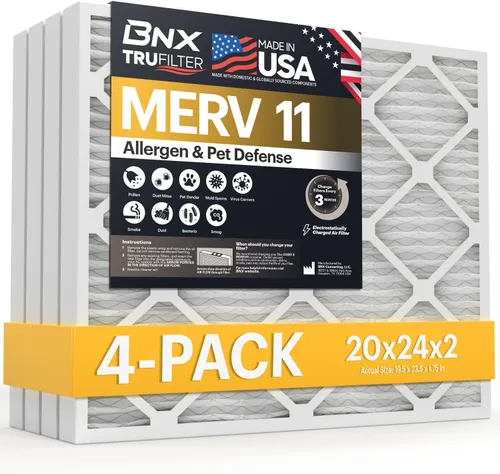Miniatura 37 de BNX TruFilter - Filtro de aire MERV 11 de 18 x 20 x 1 pulgadas (paquete de 6) – Fabricado en Estados Unidos – Defensa contra Alérgenos Filtro