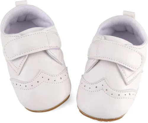 Miniatura 2 de ESTAMICO - Tenis de piel sintética para bebés, niños y niñas, suela de goma antideslizante, para primeros pasos, zapatos para exteriores
