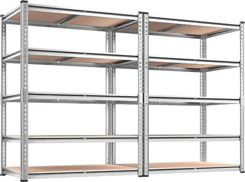 Miniatura 14 de REIBII Estantes de almacenamiento de 2020 libras, estantería de garaje de 5 niveles, resistente, estantería de metal ajustable, estantes de garaje