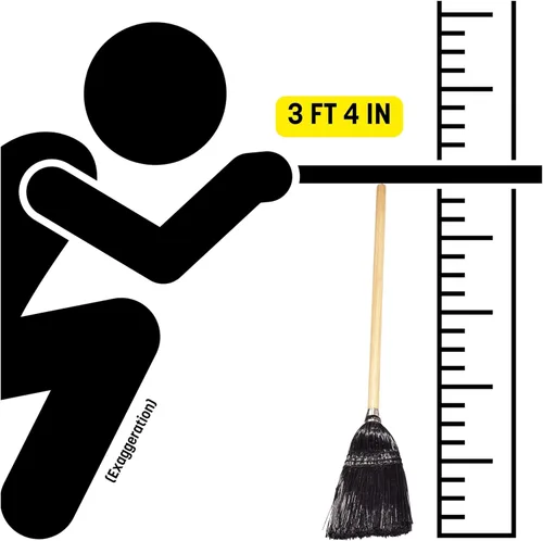 Miniatura 3 de Carlisle FoodService Products Escoba de vestíbulo, barrido de juguete pequeño con mango de madera, escoba de maíz sintética con cerdas
