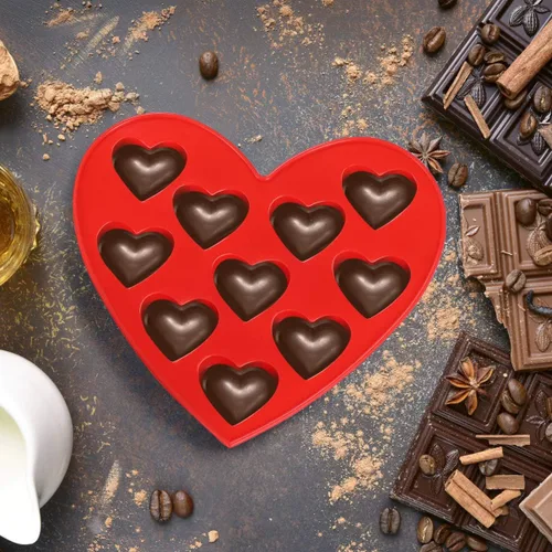 Miniatura 6 de Molde de silicona para tartas, molde para hacer dulces, molde de chocolate en forma de corazón, bandeja para cubitos de hielo, molde para hornear