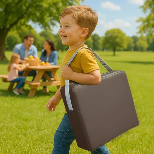 Miniatura 8 de Eiury Asiento Elevador para Niños Pequeños para Mesa de Comedor/Silla de Cocina, Cojín de PU Impermeable Antiarañazos, Base Antideslizante, Correas