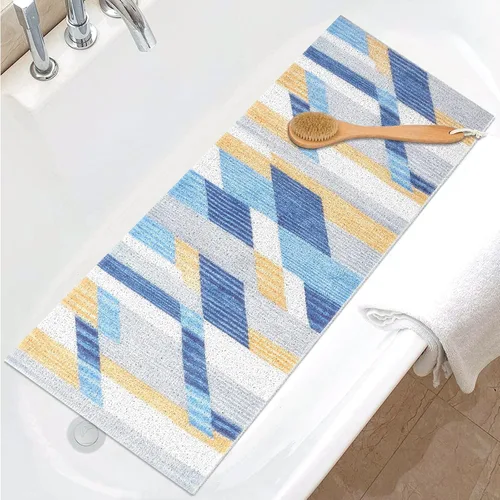 Miniatura 22 de Tapete de ducha antideslizante grande tapete de bañera antideslizante de 24 x 32 pulgadas, tapete de ducha de lufa para ducha interior, almohadilla