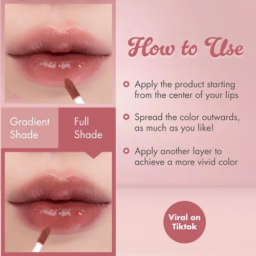 Miniatura 6 de rom&nd El tinte jugoso y duradero Tinte de labios coreano Acabado de alto brillo Efecto hidratante y voluminoso Higo de higo rosa ciruela
