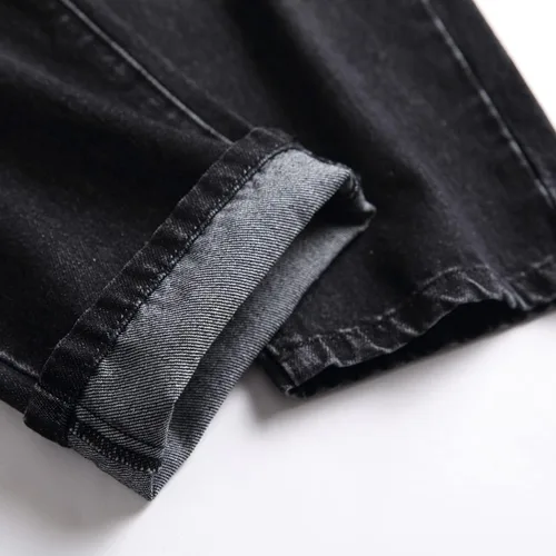 Miniatura 6 de Jeans rasgados para hombre, ajustados, ajuste regular, pierna cónica, desgastados, pantalones de mezclilla para hombre con agujero