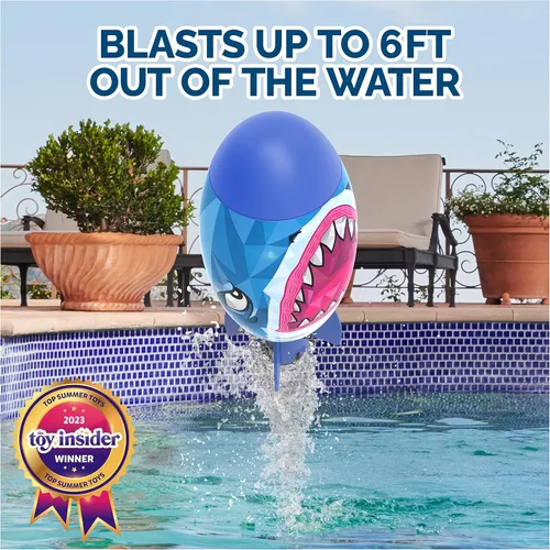 Miniatura 2 de SwimWays Shark Rocket, Accesorios de Piscina para Niños y Juguetes de Piscina Torpedo, Juegos de Cohete de Agua al Aire Libre para la Piscina, Lago