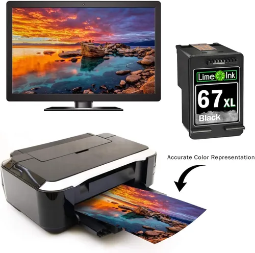 Miniatura 5 de Limeink 1 cartucho de tinta remanufacturado para HP Ink 67 XL para HP 67xl Black Cartridge 67xl Impresora Black Envy 6000 67-1