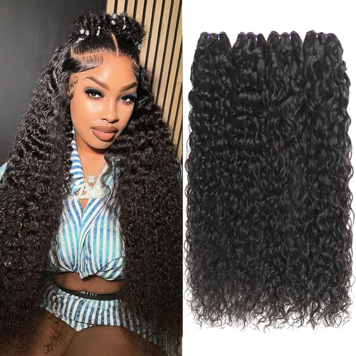Miniatura 25 de Beauty Queen 16A Paquetes de Cabello Crudo Ondas de Agua 14 16 18 Pulgadas 3 Paquetes 100% Cabello Virgen Brasileño Sin Procesar Paquetes Tejidos