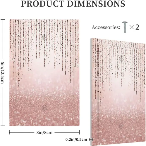 Miniatura 5 de Cubierta de interruptor de luz rosa brillante con purpurina de 1 banda, sin dispositivo, placa de pared en blanco decorativa para adolescentes, Rosa