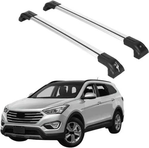 Miniatura 10 de ERKUL Barras Transversales de Techo para Hyundai Santa Fe 2013-2018 Barras Transversales de Aluminio con Cerradura Antirrobo para Techo Negro