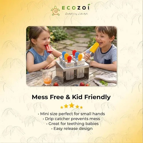 Miniatura 8 de Ecozoi Moldes de paletas de acero inoxidable, 6 mini máquinas de paletas, 6 varillas de acero inoxidable reutilizables, 12 sellos de silicona y 1