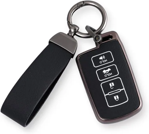 WJS Funda para llavero de automóvil, compatible con Toyota Avalon Camry Corolla RAV4 Highlander Sequoia 2011-2019 (negro)