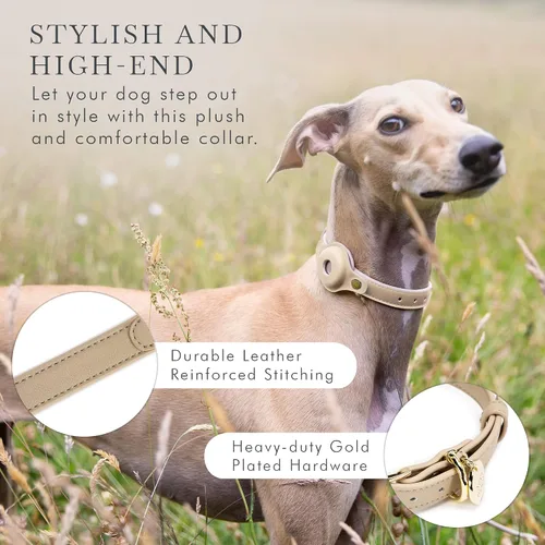 Miniatura 8 de Collares, arneses y correas para perros Nina Woof de Cupertino, fabricados con cuero vegano con soporte para dispositivo de seguimiento de perros