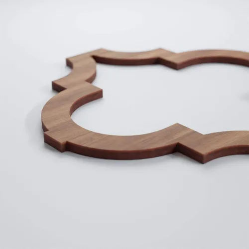 Miniatura 4 de 7 3/8"W X 7 3/8"H Extra Pequeña Marrakech Decorativos Paneles De Pared De Madera Calado, Nogal