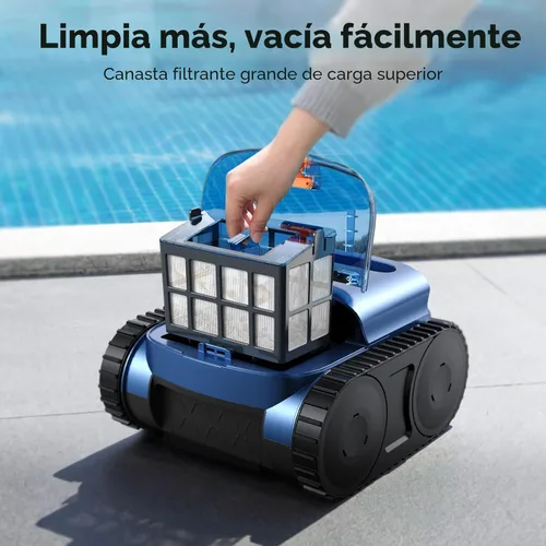 Miniatura 7 de Limpiador robótico de piscina, aspiradora inalámbrica para piscinas enterradas, robot limpiador automático de piscinas para suelos de piscina