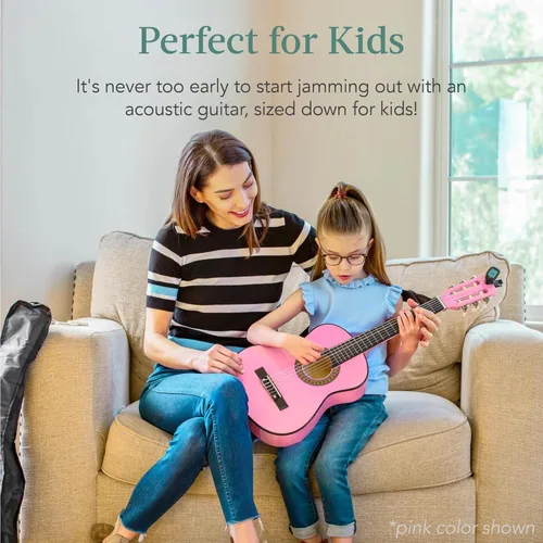 Miniatura 5 de Best Choice Products Kit de iniciación de guitarra acústica para niños de 30 pulgadas con afinador eléctrico, correa, funda, cuerdas, capo- Sunburst
