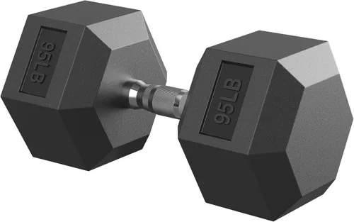 Miniatura 24 de HANDBODE Juego de mancuernas hexagonales de 40 a 570 libras, mancuernas de ejercicio y fitness con revestimiento de goma, peso de mano