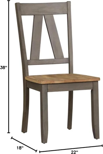Miniatura 3 de Liberty Furniture Industries Lindsay Farm - Silla lateral con respaldo Splat (RTA), 18 pulgadas de ancho x 22 pulgadas de profundidad x 38 pulgadas