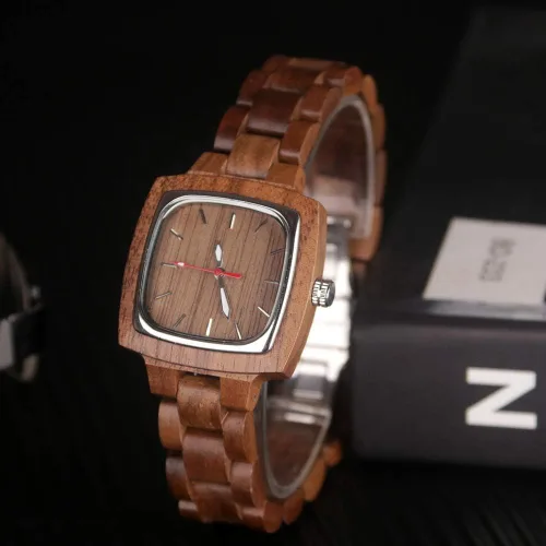 Miniatura 2 de Tiong Brand Wooden Watches Mens with Handmade Colorful Bamboo Wood Watch Analog Date Quartz Wooden Watch for Men