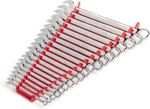 Miniatura 2 de TEKTON Juego de llaves combinadas con estante, 19 piezas (0.236-0.945 in) WCB91202