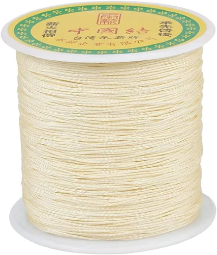 Miniatura 52 de Cordón de nailon trenzado de 150 yardas, cuerda roja de 0.020 in para pulsera, hilo de cuentas de nailon para collar Kumihimo, joyas, borlas