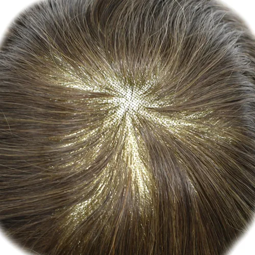 Miniatura 3 de Toupee para hombres sistemas de reemplazo de piezas de cabello humano real, duradero, fino, mono para hombre, tupé, sistema de cabello para hombre