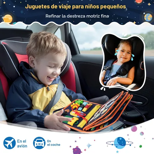 Miniatura 4 de Tabla Ocupada de Juego Montessori para Niños Pequeños: Juguetes Montessori para Niños Pequeños de 1 a 3 Años Libro de Actividades Educativas Tabla