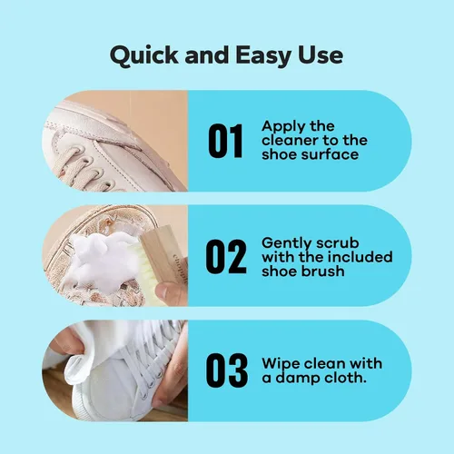 Miniatura 6 de Choppie Kit de limpieza de zapatos 2 en 1 (limpiador de zapatos de 4.06 onzas líquidas + cepillo para zapatos), limpiador de zapatos de gamuza, kit