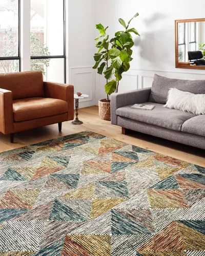 Miniatura 3 de Loloi II Spectrum Collection SPE-03 Charcoal/Multi 2'-3" x 3'-9" Accent Rug