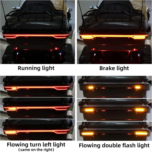 Miniatura 2 de TCT-MOTORPARTS Luces traseras LED de freno LED King para Harley Touring 2014-2025 Electra Glide Ultra Limited Road King Glide Street
