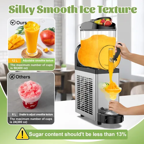 Miniatura 4 de Máquina comercial para granizados, máquina de granizado de 12L, máquina de granizado para bebidas congeladas para batido de cóctel Margarita,