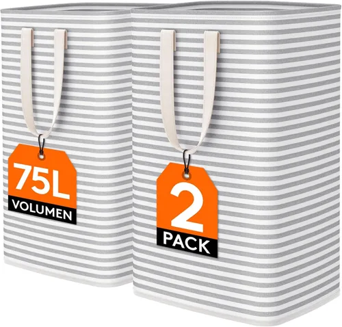 Miniatura 18 de Lifewit Cesta de Ropa Sucia Grande Plegable, Cesta de Ropa Independiente Impermeable con Almacenamiento y Asas de Fácil Transporte para Ropa en Azul