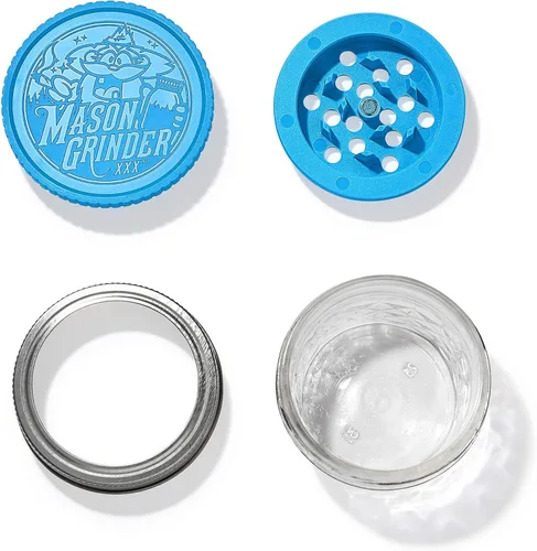Miniatura 2 de Molinillo de hierbas de 2 piezas con agujeros por Mason Grinder - Boca pequeña - Se adapta a tarros Mason regulares (tarro no incluido)