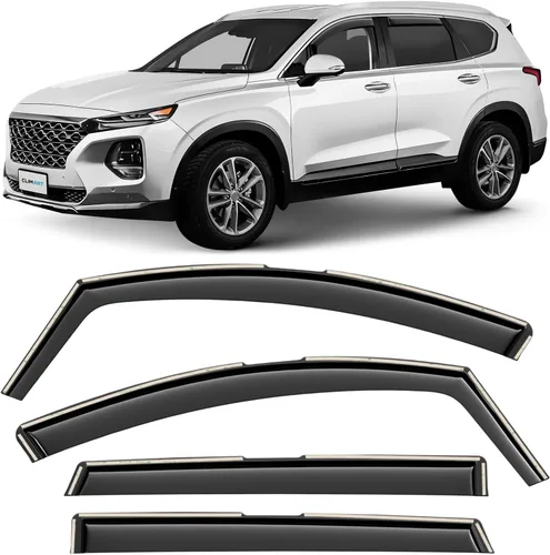 Miniatura 13 de CLIM ART Protectores de lluvia increíblemente duraderos en el canal para Hyundai Elantra 2017-2020 Sedán, deflectores de ventana originales, viseras