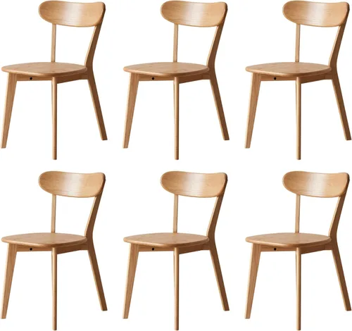 Miniatura 14 de Sillas de Comedor de Roble, Sillas de Cocina, Silla de Comedor Moderna de Madera Maciza 100% con Respaldo Curvo, Silla de Comedor para Cocina, Sala