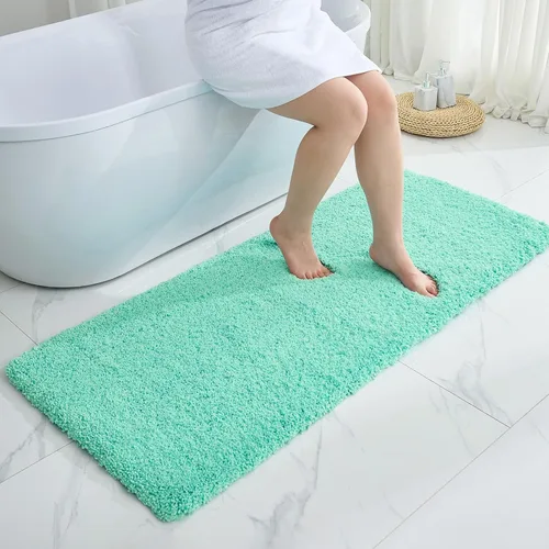 Miniatura 15 de Disolla Alfombras pequeñas para baño 17x24 antideslizante, alfombra de baño blanca esponjosa para el suelo del baño, lavable a máquina, alfombra