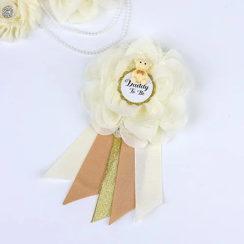 Miniatura 13 de Faja de maternidad para baby shower, juego de pines de ramillete para mamá para ser papá para ser padre (girasol amarillo)