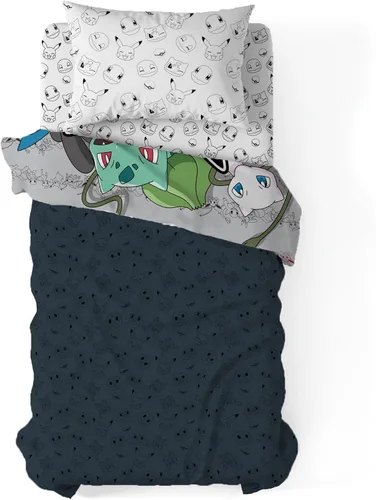 Miniatura 6 de Northwest Pokemon - Juego de cama individual en una bolsa, Pikachu Squirtle Eevee Charmander, ropa de cama de anime para niñas y niños, escuadrón