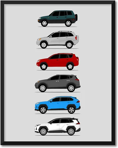 Miniatura 32 de Idea Network Póster hecho a mano compatible con Toyota FJ Cruiser, arte de pared impreso hecho a mano, decoración de los BJ, FJ25, FJ40, FJ43, FJ45