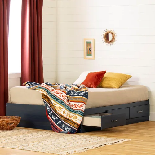 Miniatura 2 de South Shore Ulysses Mates - Cama con 3 cajones, tamaño matrimonial de 54 pulgadas, arándano