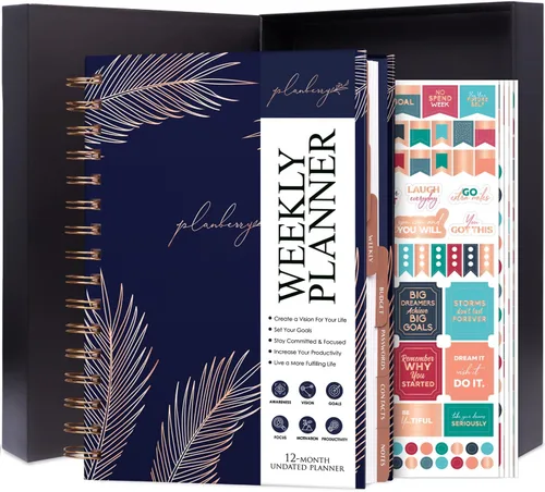 Miniatura 11 de PLANBERRY Planificador semanal premium – Organizador de vida sin fecha y planificador de presupuesto – Gestión del tiempo, establecimiento